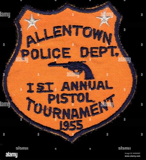 1955 - Allentown Police Department Pistol Tournament Patch - Allentown PA Stock Photo - Alamy