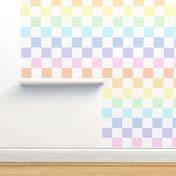 Pastel rainbow checkerboard - medium Wallpaper | Spoonflower
