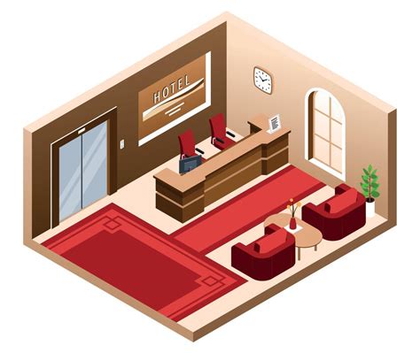 Hotel Lobby Isometric Composition 21920939 Vector Art at Vecteezy