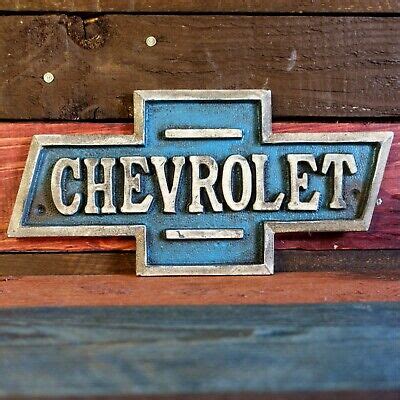 Chevrolet Cast Iron Plaque Embossed Chevy Sign Vintage Antique Finish Garage Bar | eBay