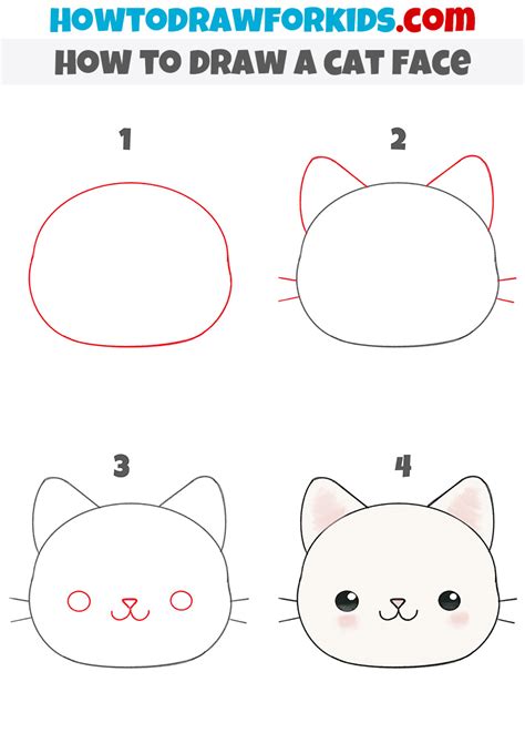 How to Draw a Cat Face for Kindergarten - Easy Tutorial For Kids