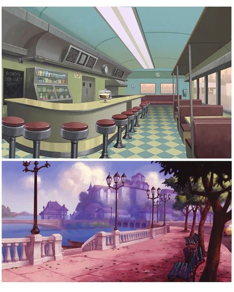 diner animation background | Animation background, Animation art ...