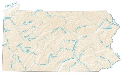 Free Pennsylvania Rivers Map And The Top 6 Rivers In Pennsylvania