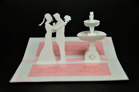 Wedding Invitation Pop Up Card: Bride and Groom