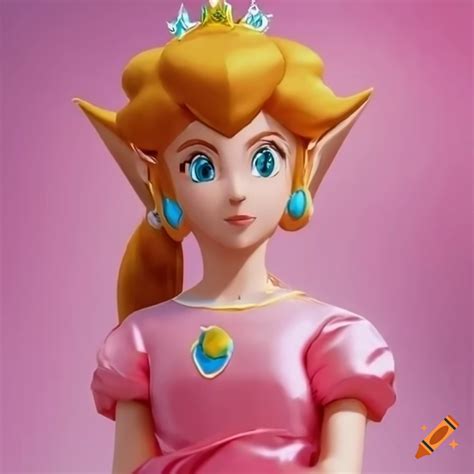 Link in princess peach's pink silk ballgown