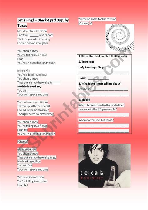 Black-eyed boy - Texas - ESL worksheet by Preciouslilly