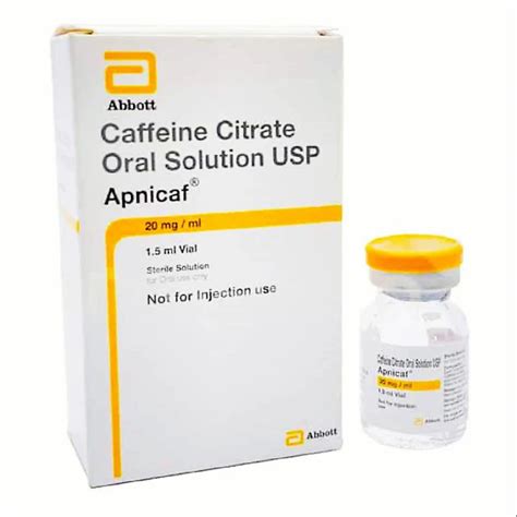 Apnicaf Caffeine Citrate Oral Solution 1.5ml at Rs 310/piece | Pharmaceutical Injection in ...