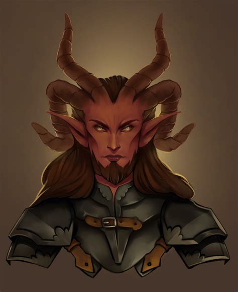 ArtStation - Leucis, portrait of a male Tiefling