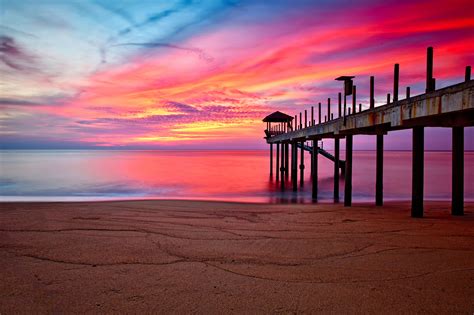 Sunset over Ocean Pier - Image Abyss