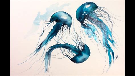 Jellyfish Watercolor Illustration