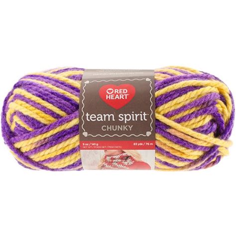 Red Heart Team Spirit Chunky Yarn, Purple and Gold - Walmart.com ...