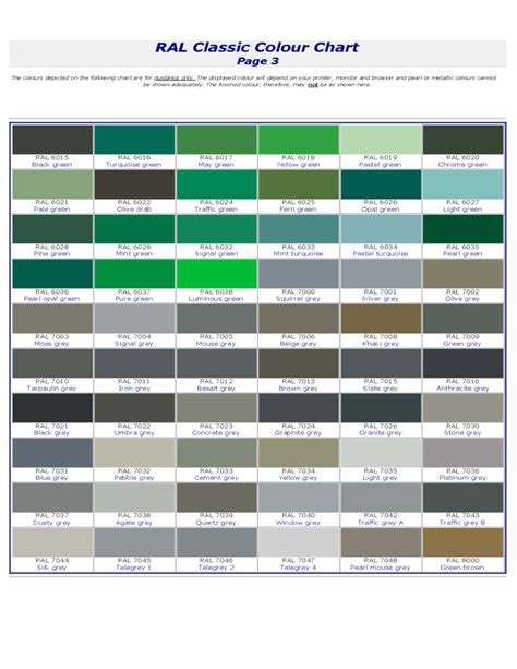 RAL Classic Color Chart Free Download