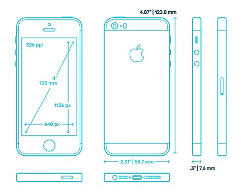 Apple iPhone 5S (7th Gen) Dimensions & Drawings | Dimensions.com