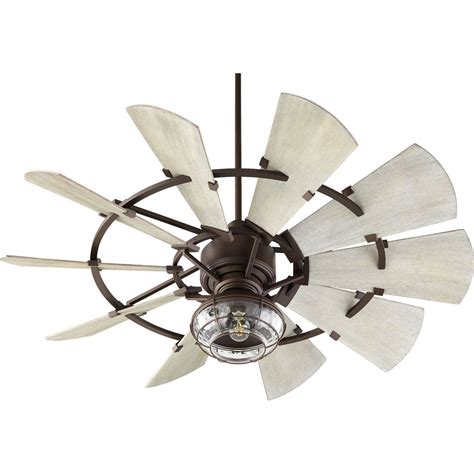 52" Rustic Windmill Ceiling Fan oiled_bronze_weathered_oak Ceiling Fan Shades, 52 Ceiling Fan ...