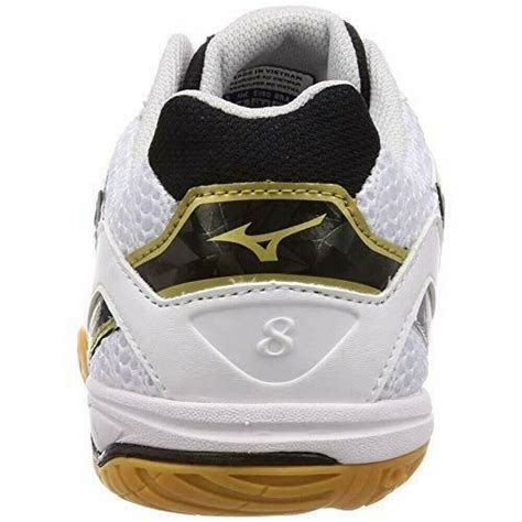 MIZUNO Table Tennis Shoes WAVE DRIVE 8 81GA1705 White Black Gold US6 24cm | eBay