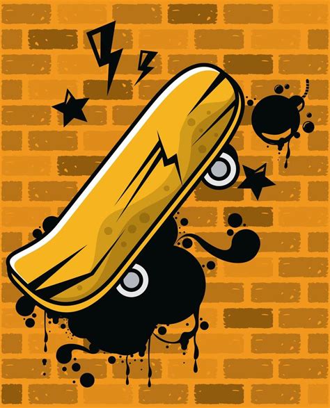 graffiti urban style poster with skateboard 2470937 Vector Art at Vecteezy