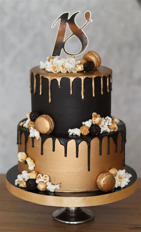 18th Birthday Cake Ideas for a Memorable Celebration : Black & Gold ...