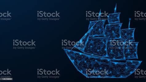 Threemasted Sailing Ship Stock Illustration - Download Image Now - Adventure, Antique, Blue - iStock