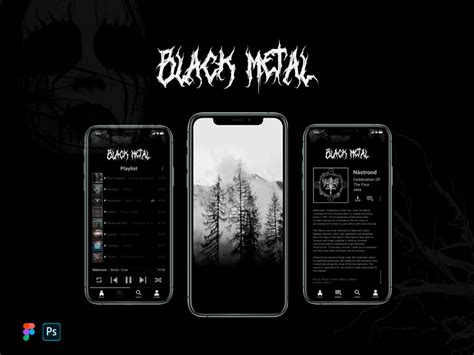 Black Metal music app by Alisa Streltsova on Dribbble