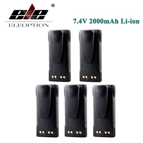 ELEOPTION 5PCS 7.4V 2000MAH Li ion Battery for MOTOROLA HT750 HT1225 GP320 GP340 PR860 PRO7150 ...