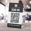 Scan to view menu custom logo QR code black white pedestal sign - Perfectly Custom