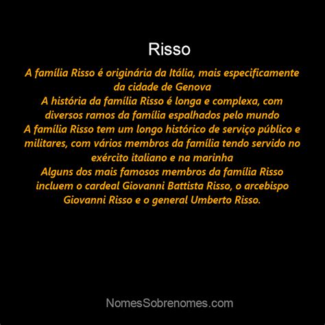 👪 → Qual a história e origem do sobrenome e família "Risso"?