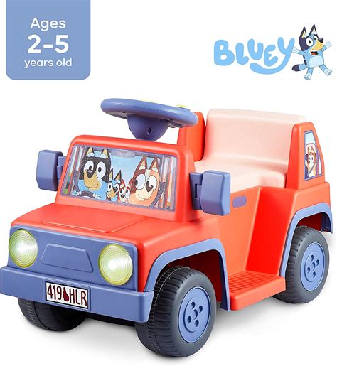 Buy Bluey 6V Ride On Car for Toddlers - Interactive Electric Car for ...