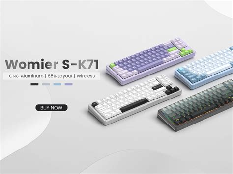 Womier S-K71 Wireless 68% Aluminum Gasket Mechanical Keyboard (7 Color – XVX/Womier Keyboard