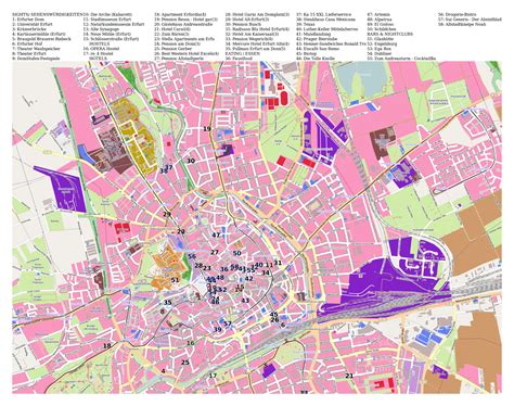 Large tourist map of Erfurt city | Erfurt | Germany | Europe | Mapsland ...