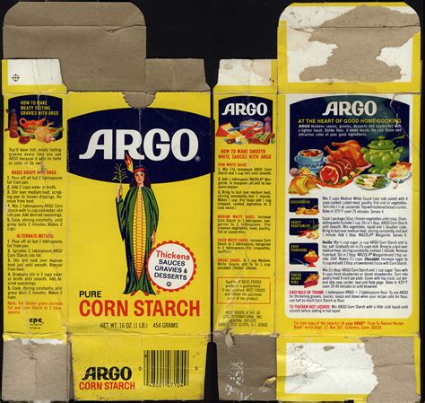 Argo Corn Starch - package box - 1970's | Argo is still arou… | Flickr