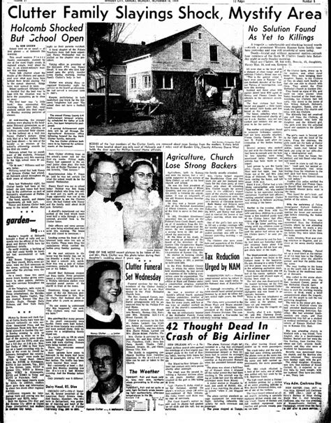 Clutter Family Murders 11/16/1959 Garden City Paper - Newspapers.com™