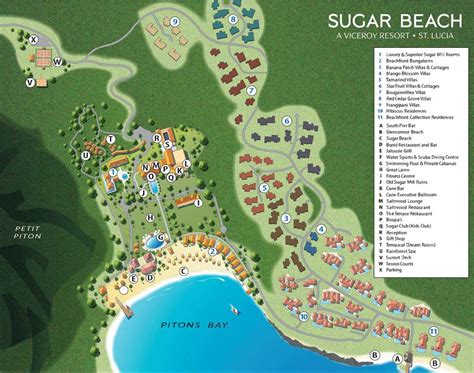 Resort Map | Sugar Beach Viceroy Resort | Saint Lucia