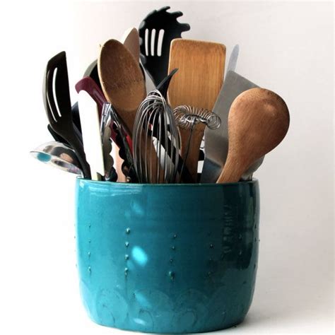 Extra Large Kitchen Utensil Holder 16 Colors Green Blue - Etsy | Teal ...