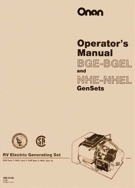 Onan Emerald Genset Generator Manual