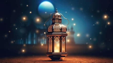 Premium AI Image | A lantern with the moon in the background