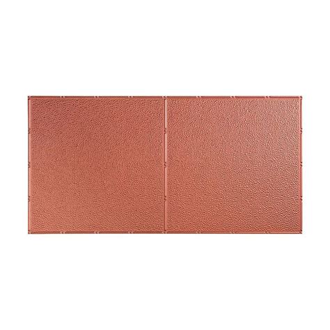 Fasade Hammered - 2 ft. x 4 ft. Glue-up Ceiling Tile in Argent Copper-G56-10 - The Home Depot