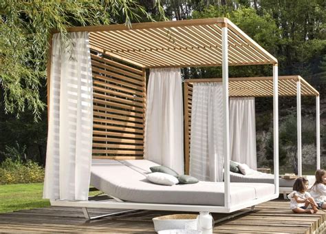 Go Modern Ltd > Sun Loungers > Tribu Pavilion Garden Daybed in Teak - Tribu Outdoor Furniture in ...