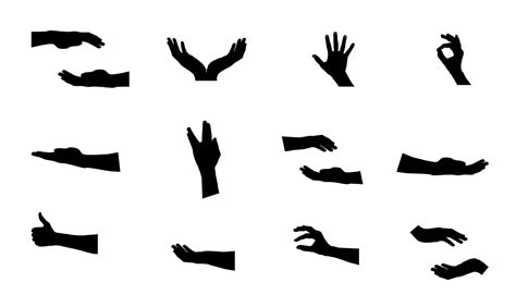 Black Set of Hand. Vector Illustration 4708981 Vector Art at Vecteezy