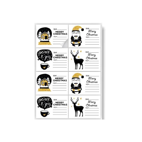 Merry Christmas Labels 4 – pack of 32 – Print my Labels