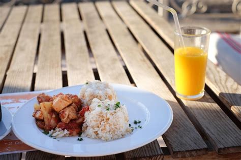 Premium Photo | Outdoor rooftop restaurant luxor egypt orange juice ...