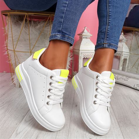 WOMENS LADIES WEDGE TRAINERS LACE UP SLIP ON PARTY SNEAKERS WOMEN SHOES SIZE UK | eBay