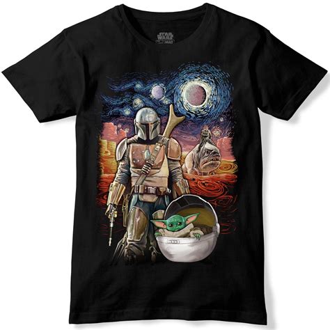 Star Wars Mandalorian Starry Night T-Shirt Small - Walmart.com