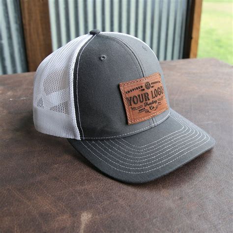 Richardson 112 Trucker Custom Leather Patch Hat with YOUR LOGO ...