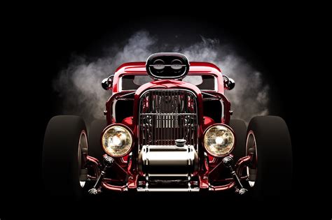 HD wallpaper: classic red vehicle -=, retro, Hot Rod, Rat Rod, mode of ...