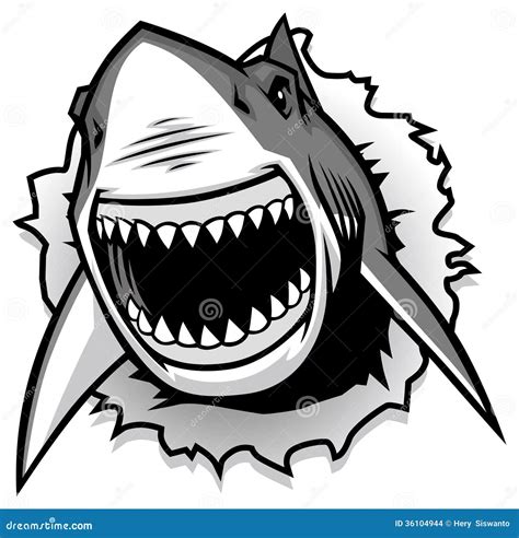 Shark Mouth Clipart Black And White