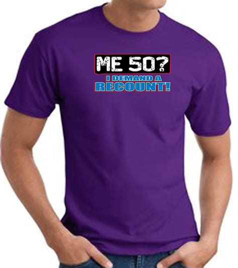 50th Birthday T-shirt Funny - Me 50 Years Adult Purple Tee Shirt - 50th Birthday T-shirts Me 50 ...