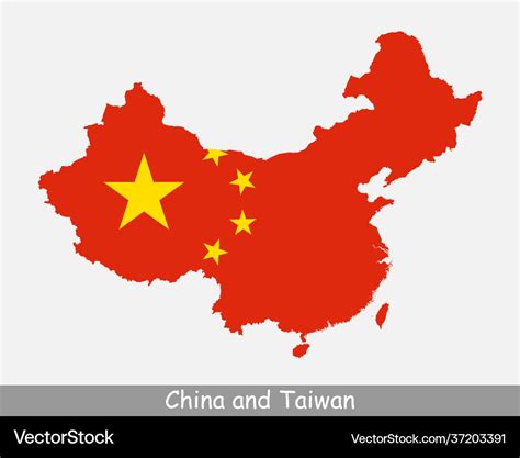 China and taiwan map flag Royalty Free Vector Image