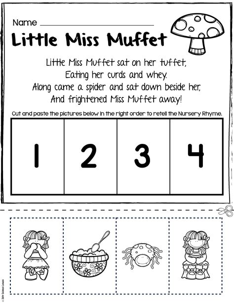 nursery rhymes worksheets for story retelling practice rhyme unsecured ...