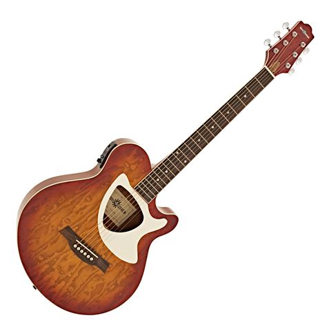 Deluxe Thinline Elektroakustisk Gitar fra Gear4music, Cherry SB | Gear4music