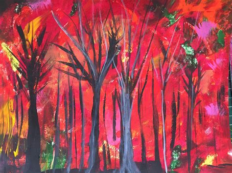 Forest Fire Original Acrylic Painting | Painting, Forest fire, Acrylic painting